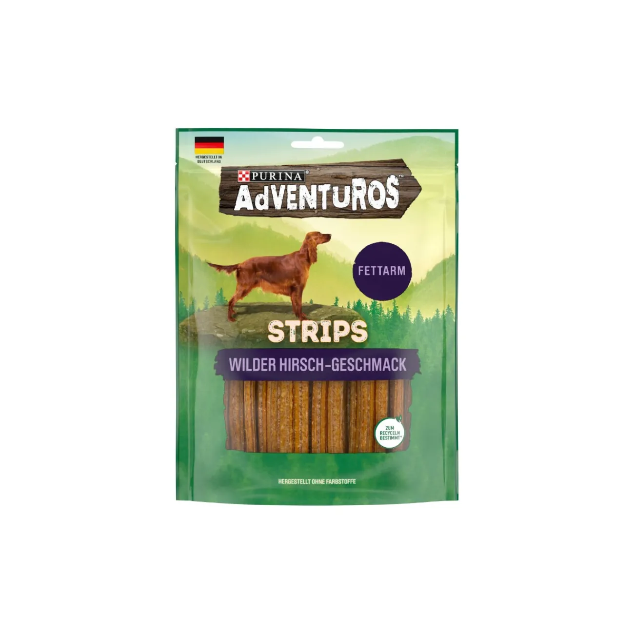 Adventuros Friandises PURINA Strips pour chiens au goût de cerf allégées en matières grasses 6 x 90 g^ Friandises