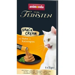 animonda Vom Feinsten Adult Snack-Cream 11 x 6 x 15 g Poulet et herbe aux chats^ Friandises