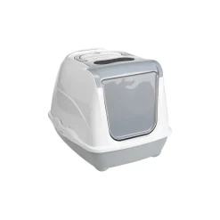 AniOne Maison de Toilette pour Chat "Flip Cat" S gris clair^ Bacs & Maisons De Toilette