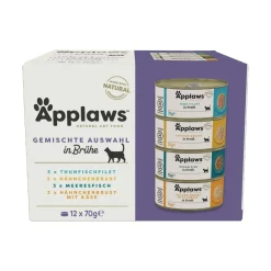 Applaws nourriture humide pour chat adulte multipack en bouillon 12x70 g Sélection mixte^ Nourriture Humide