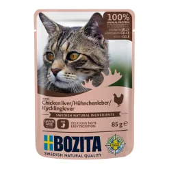 BOZITA Bouchées en gelée 12 x 85 g Foie de poulet^ Nourriture Humide