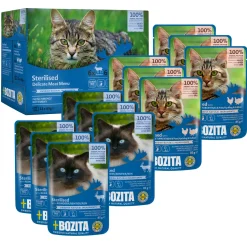 BOZITA Nourriture humide pour chat Sterilised bouchée en sauce à la viande Multibox 12 x 85 g^ Nourriture Humide