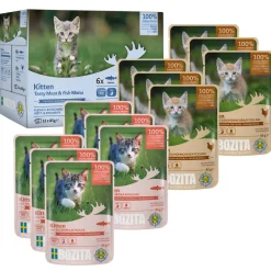 BOZITA Nourriture humide chat Bouchées en sauce au poisson et à la viande Multibox 12 x 85 g^ Nourriture Humide|Nourriture