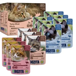 BOZITA nourriture humide pour chats adultes Menu de viande Multibox 12x85 g^ Nourriture Humide