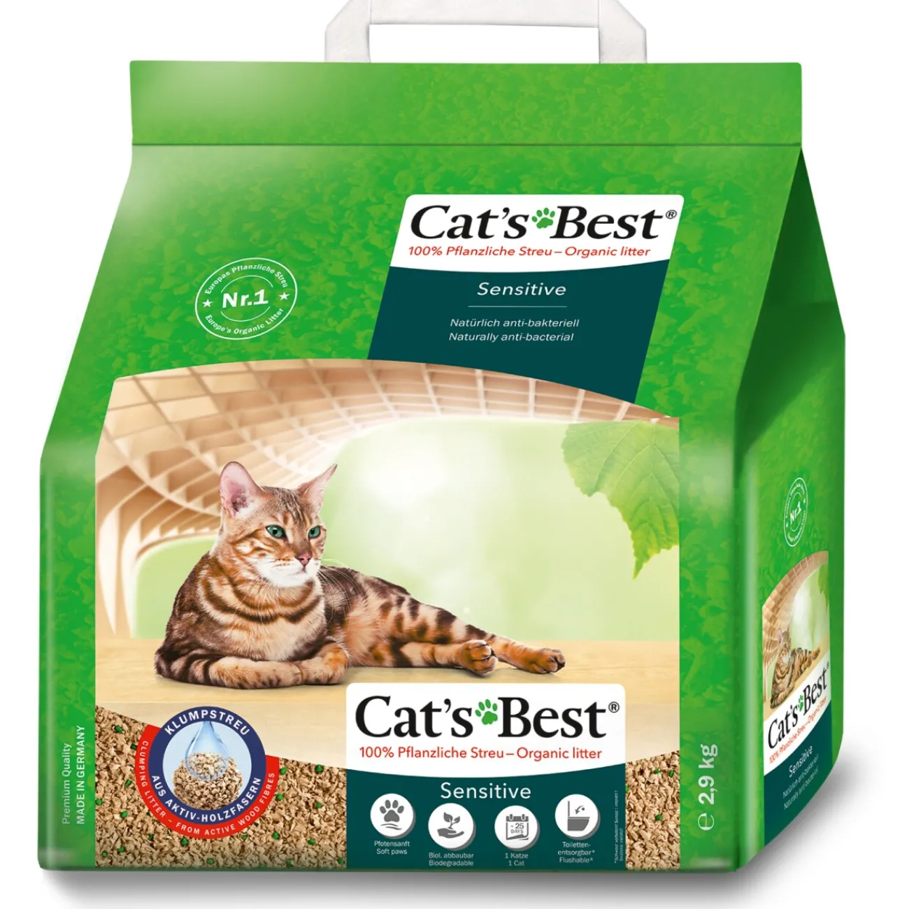 Cat's Best Litière agglomérante Sensitive 2,9 kg^ Litière Pour Chat