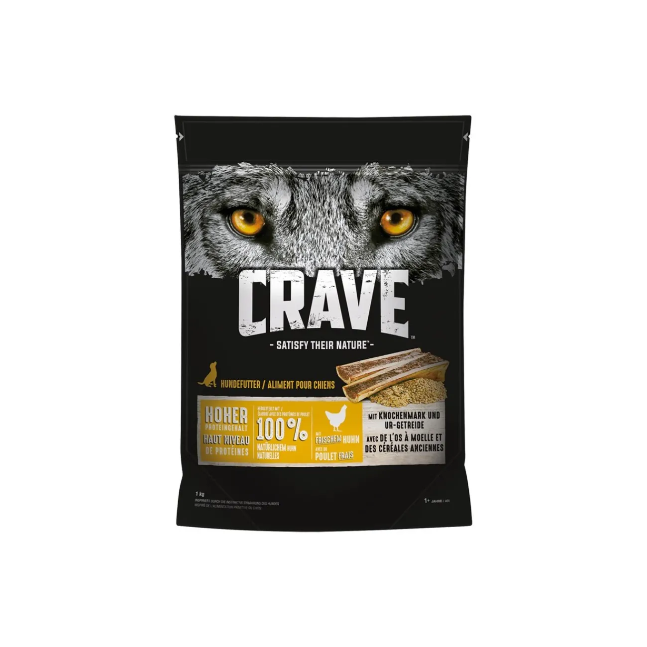 CRAVE Poulet avec de l'Os à Moelle et des céréales anciennes 1 kg^ Croquettes