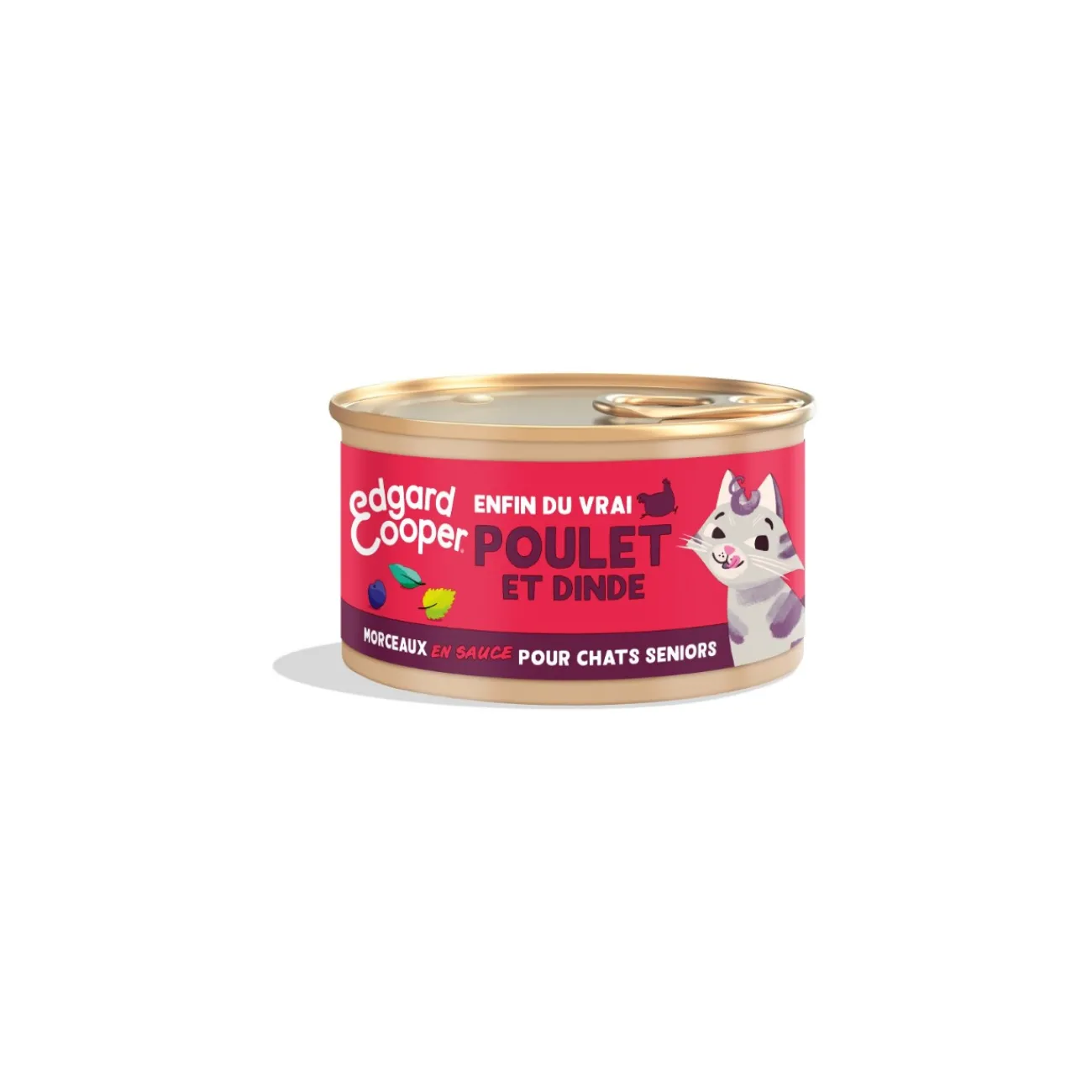 Edgard & Cooper Morceaux en Sauce Poulet & Dinde Chat Senior 18 x 85 g^ Nourriture Humide