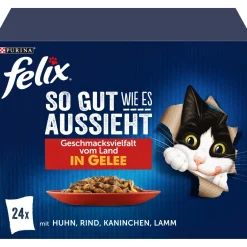 Felix Aussi bon que beau 24 x 85 g Variété de saveurs du pays^ Nourriture Humide