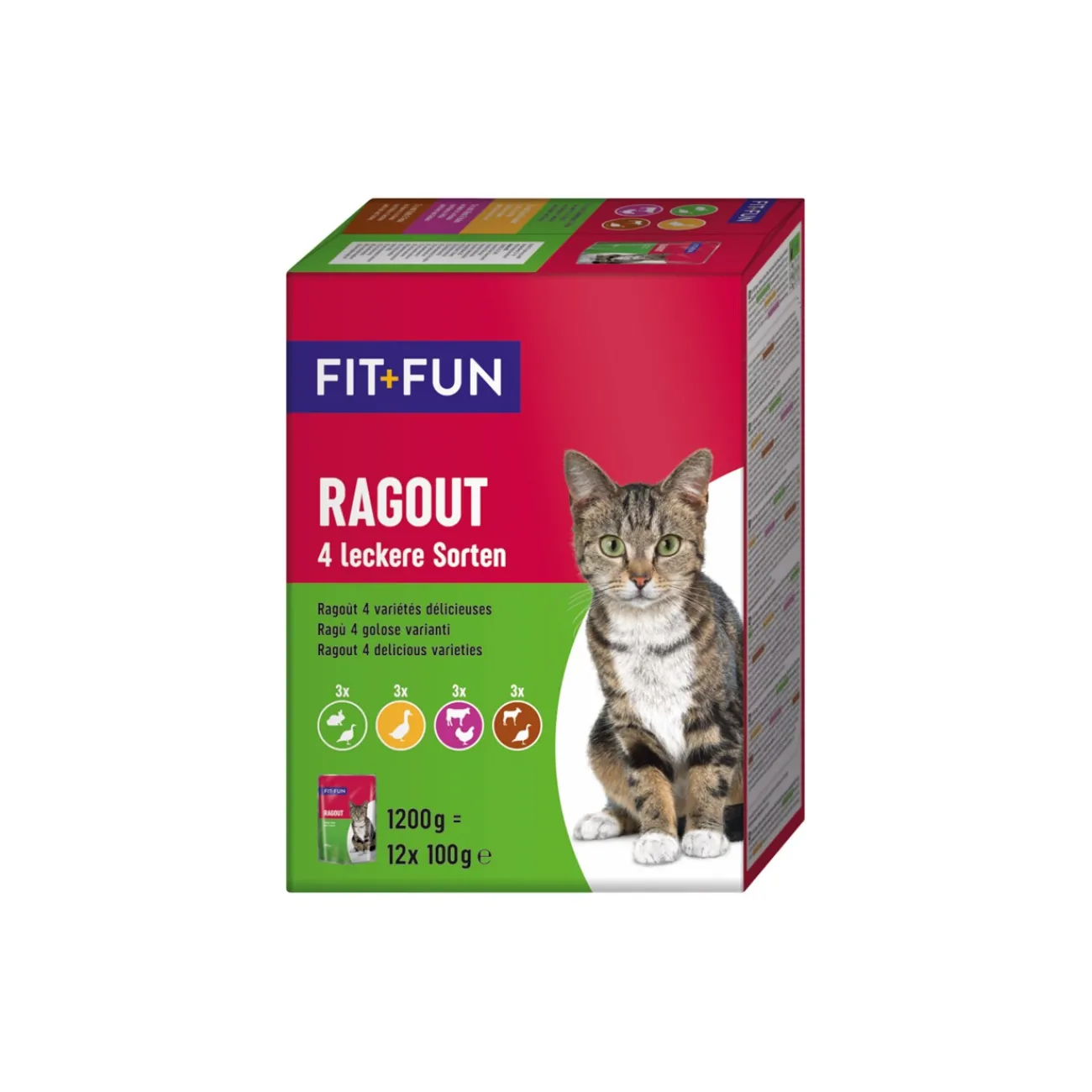 FIT+FUN Adult Ragoût 4 variétés 12 x 100 g^ Nourriture Humide