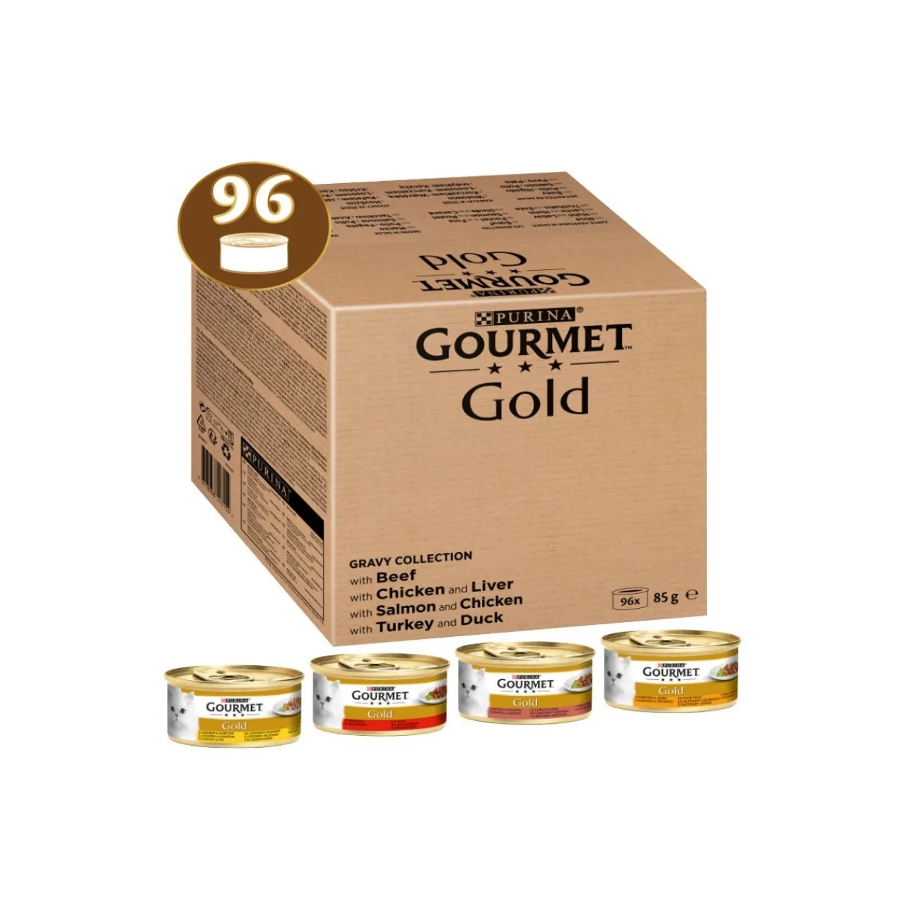GOURMET Gold Bouchées tendres Aliments humides pour chats Mix 96x85g^ Nourriture Humide