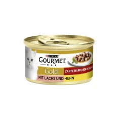 GOURMET Gold morceaux délicats 12 x 85 g Saumon et poulet^ Nourriture Humide