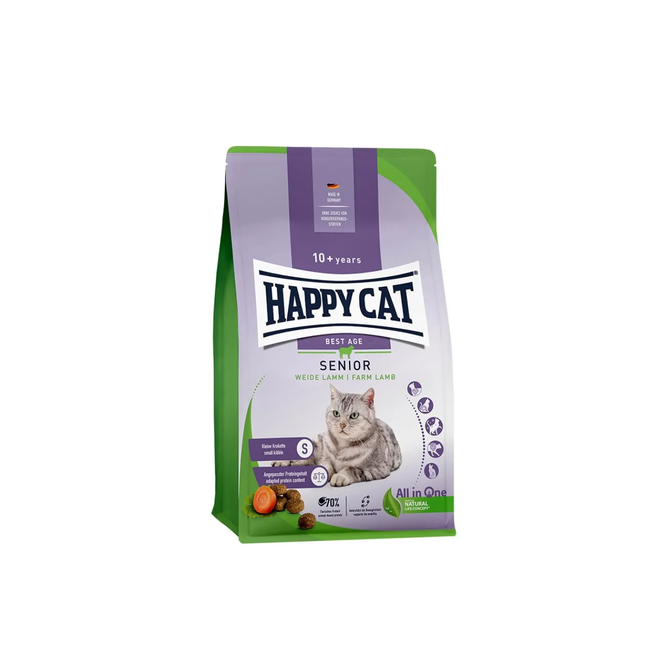 HAPPY CAT Croquettes pour chat senior, agneau des prés 1,3 kg^ Croquettes Pour Chat