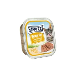HAPPY CAT Minkas Duo Nourriture humide pour chat adulte, Bœuf & Lapin, Pâté 16x100 g^ Nourriture Humide