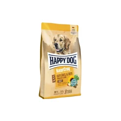 HAPPY DOG Croquettes NaturCroq Chien Adulte, Volaille & Riz 4 kg^ Croquettes