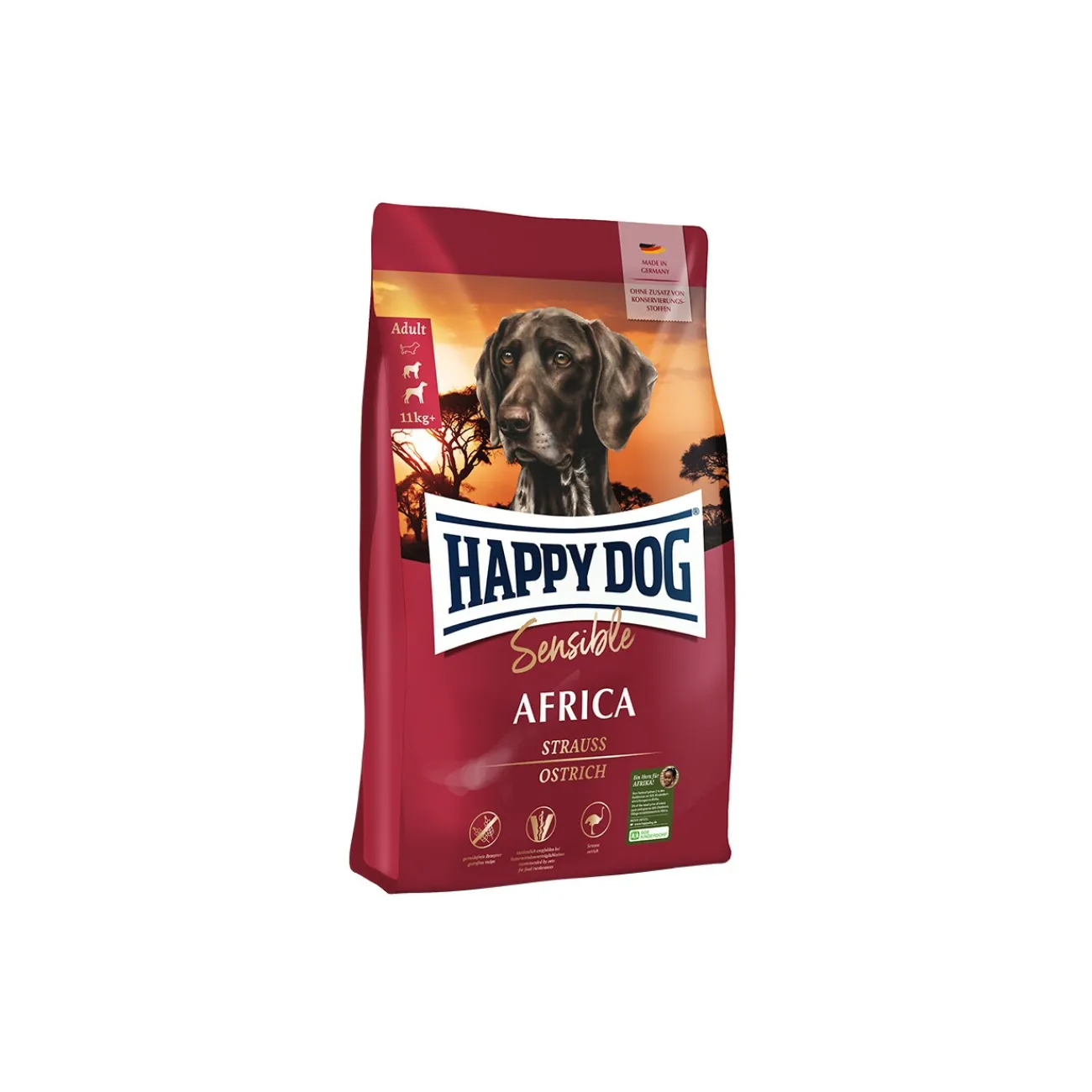 HAPPY DOG Sensible Croquettes Chien Adulte, Afrique 1 kg^ Croquettes