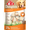 8in1 Delights Os à mâcher viande de poulet en sachet XS 21 pcs^ Friandises