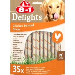8in1 Delights Twisted Sticks Poulet 35 pcs^ Friandises