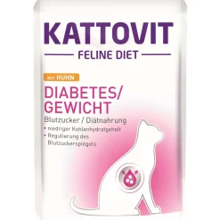 KATTOVIT Feline Diet Diabète Poulet 24x85 g^ Nourriture Humide