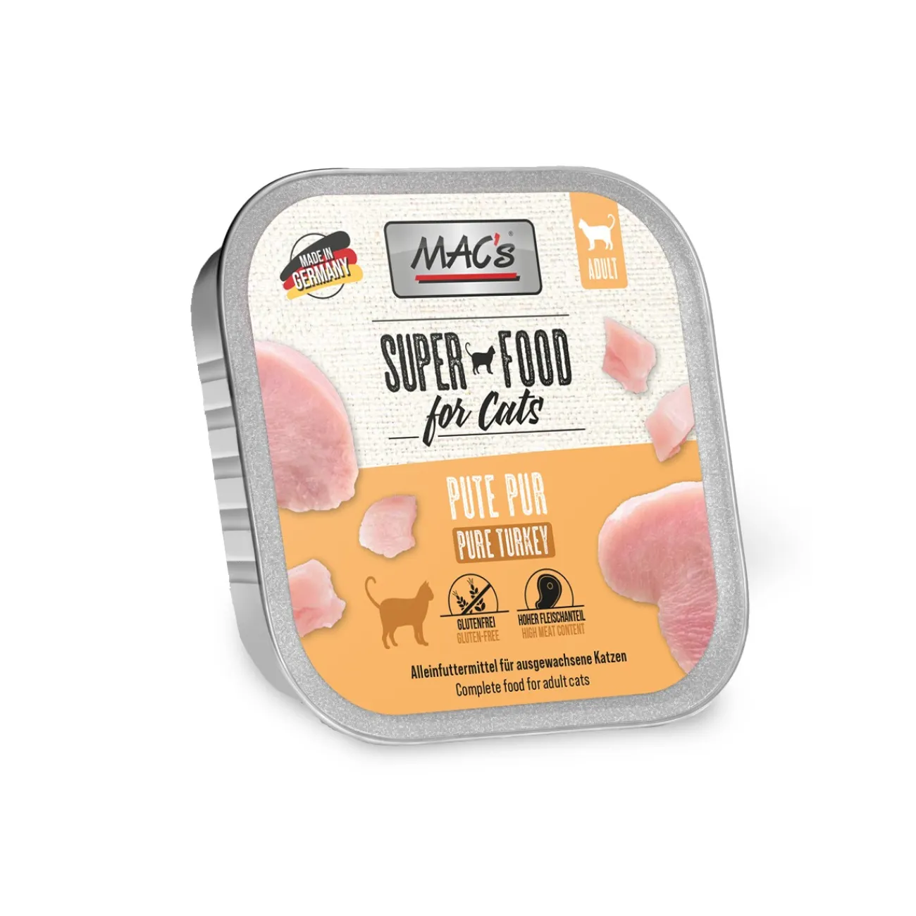 MAC's Nourriture humide chat adulte Dinde 16x100 g^ Nourriture Humide