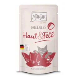 MjAMjAM nourriture humide pour chat adulte, Bien-être Peau & Pelage 12x125 g Bœuf^ Nourriture Humide