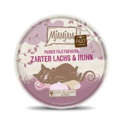 MjAMjAM nourriture humide pour chat adulte, pur plaisir de filet 16x80 g Saumon et poulet^ Nourriture Humide