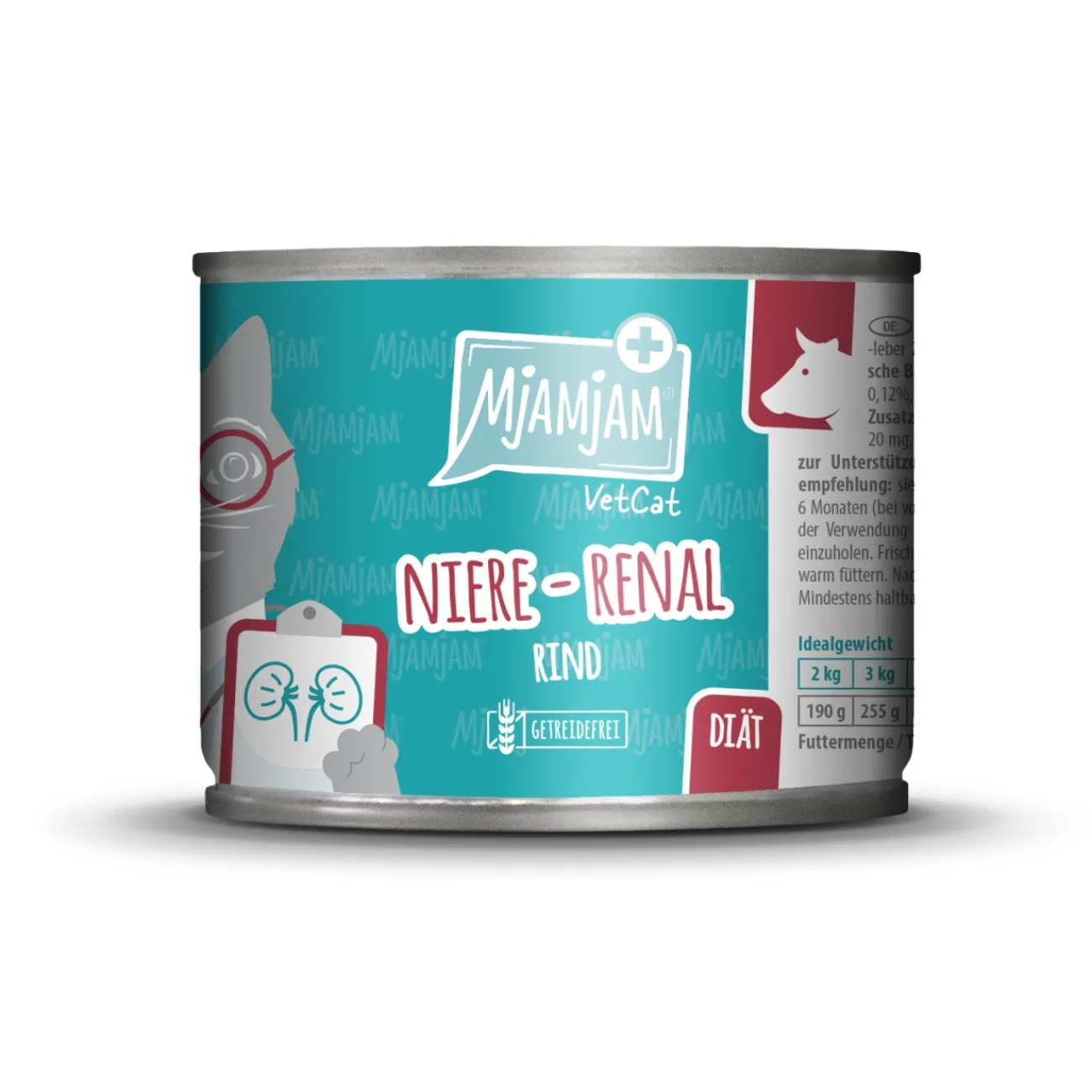 MjAMjAM nourriture humide pour chat adulte, VetCat régime rénal 6x200 g Bœuf^ Nourriture Humide|Régime Rénal