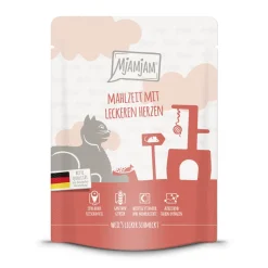 MjAMjAM nourriture humide pour chat adulte, Quetschie 6x300 g avec cœurs^ Nourriture Humide