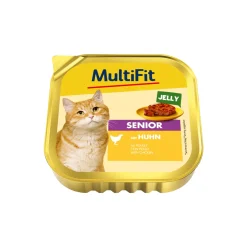 MultiFit Barquette senior jelly Poulet 16x100 g^ Nourriture Humide