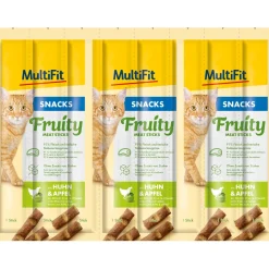 MultiFit Bâtonnets Fruity Meat 7x8x5 g Poulet et pomme^ Friandises