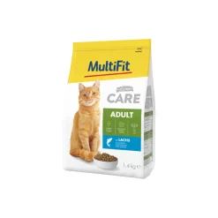 MultiFit Care Croquettes pour Chat, Adulte, Saumon 1,4 kg^ Croquettes Pour Chat