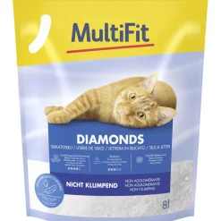 MultiFit Diamonds Litière silice non-agglomérante 8 l^ Litière Pour Chat