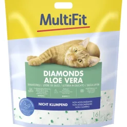 MultiFit Diamonds Litière Silice Aloe Vera 16 l^ Litière Pour Chat