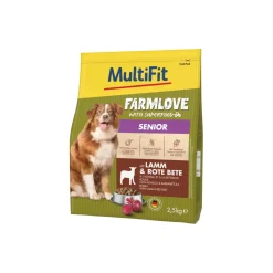 MultiFit Farmlove Croquettes pour chien senior, avec agneau & betterave rouge 2,5 kg^ Croquettes
