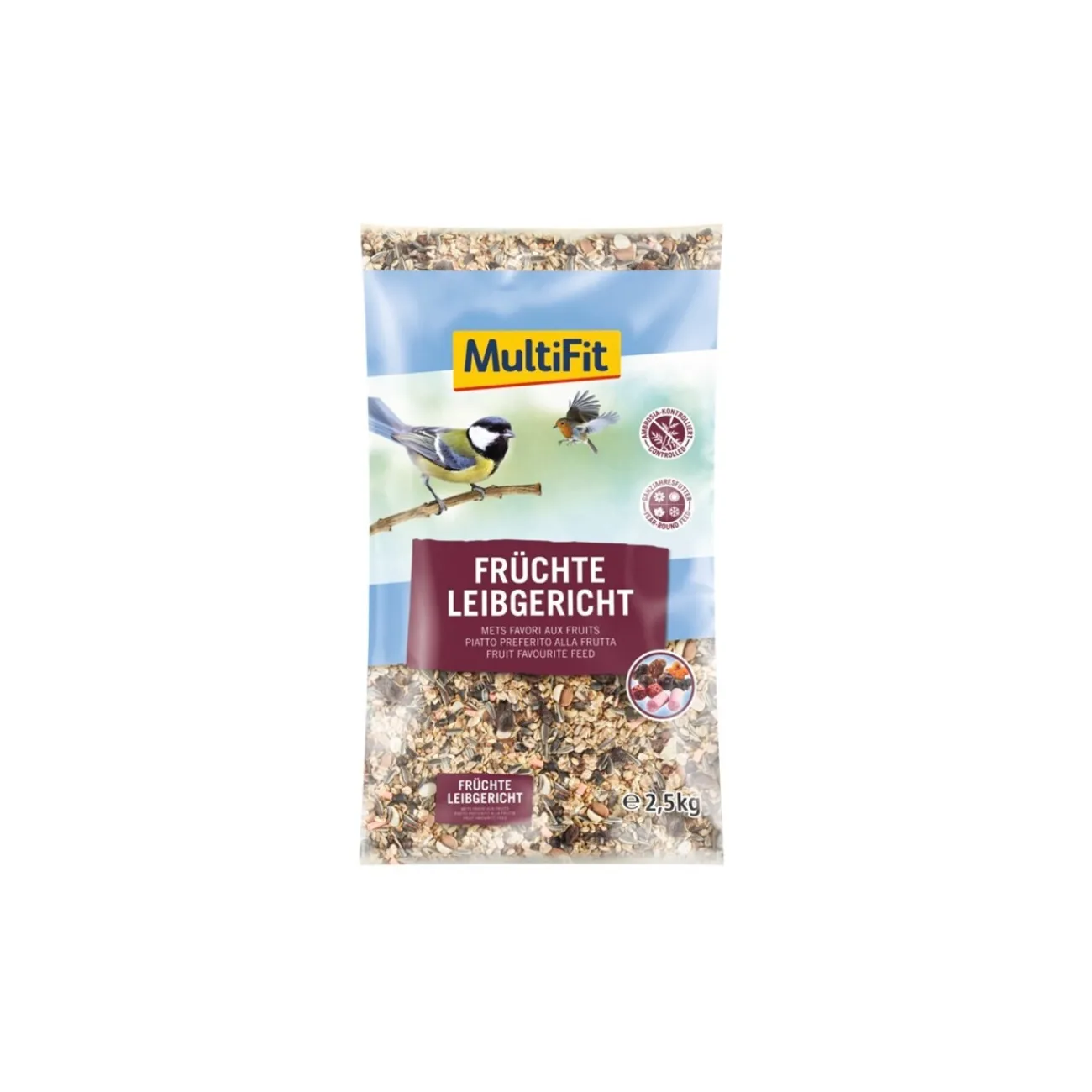 MultiFit Mets favori aux fruits 2,5 kg^ Nourriture Pour Oiseaux Du Ciel|Nourriture Pour Oiseaux Sauvages