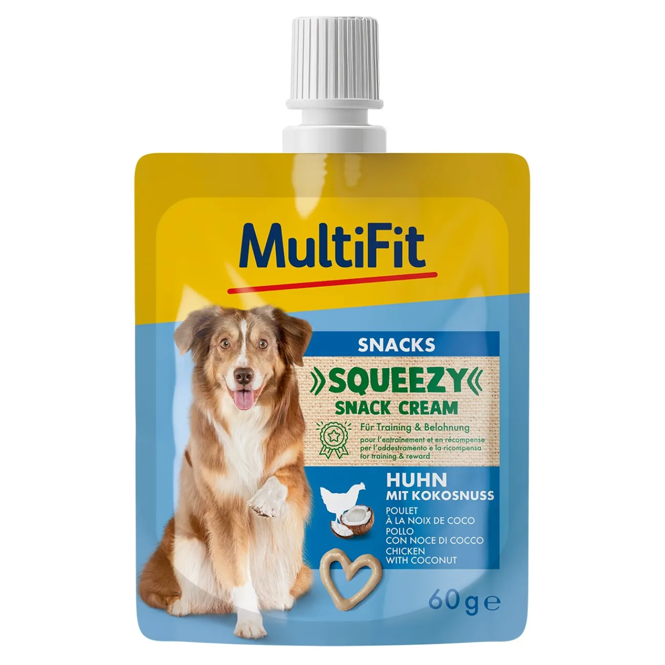MultiFit Squeezy Snack Cream Poulet à la noix de coco 10x60 g^ Friandises