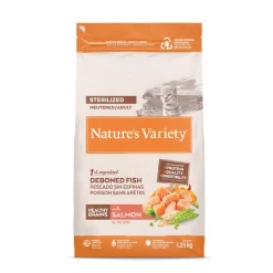 Nature's Variety Healthy Grains stérilisé saumon 1,25 kg^ Croquettes Pour Chat