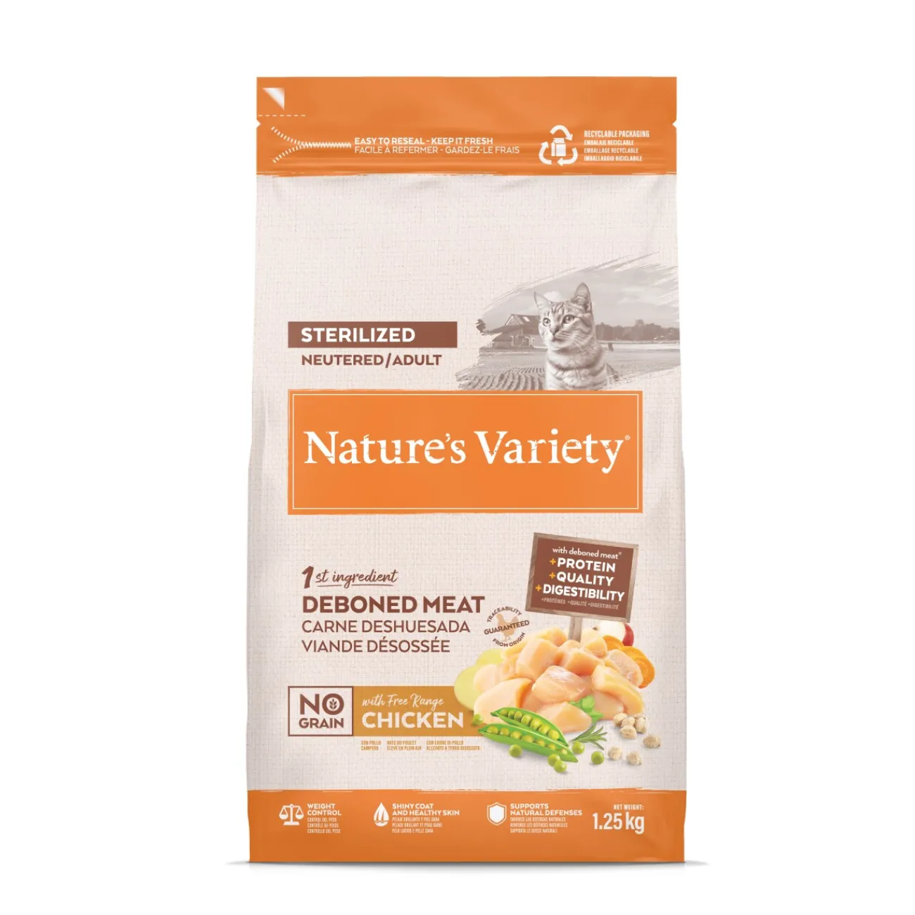 Nature's Variety Stérilisé No Grain poulet 1,25 kg^ Croquettes Pour Chat