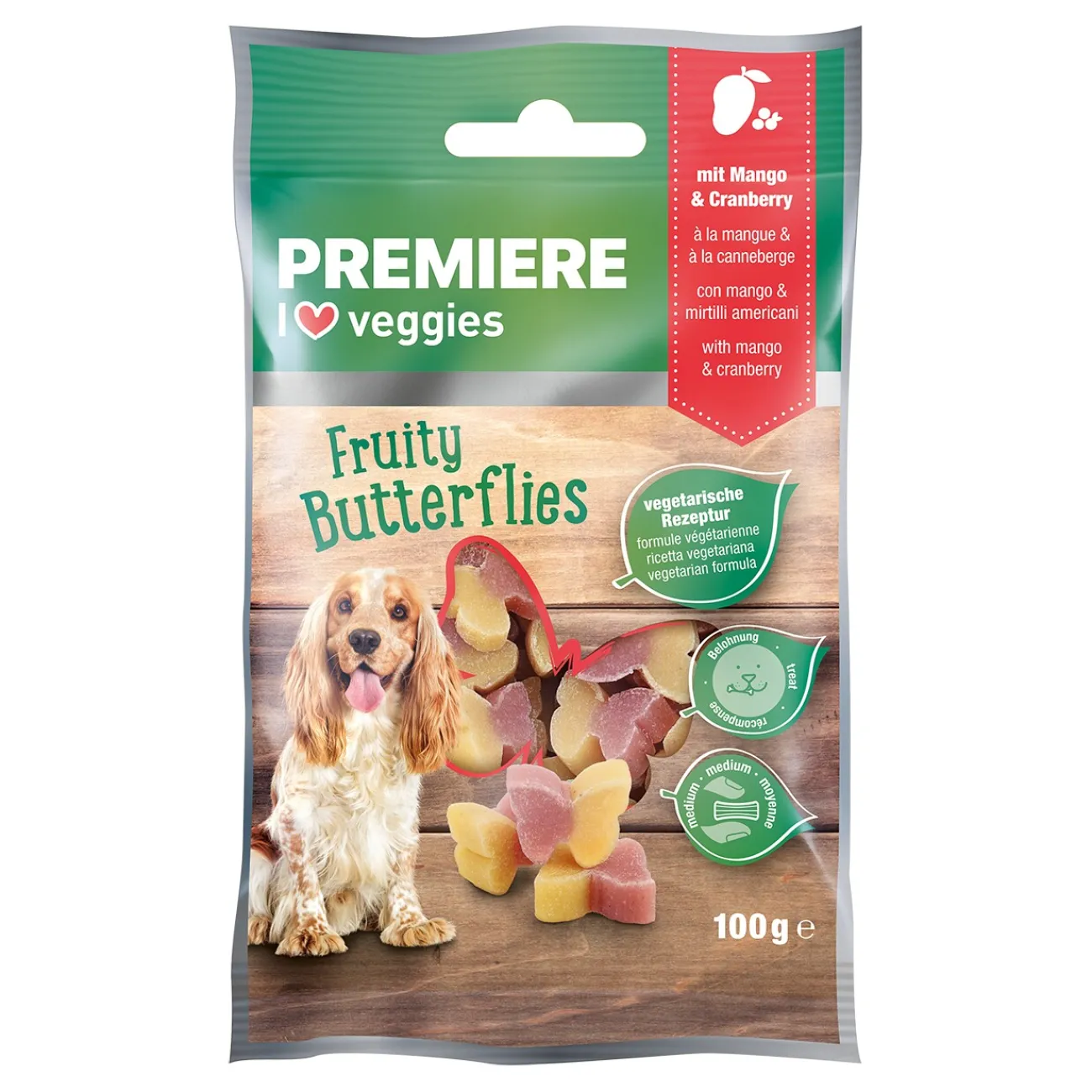 PREMIERE I love veggie Snack papillon 100 g^ Friandises