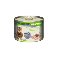 PREMIERE Meat Menu Adult Bœuf à la dinde et au lapin 6x200 g^ Nourriture Humide
