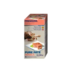 PREMIERE Multipack 8 x 100 g Pure Pâté à la volaille et au poisson^ Nourriture Humide