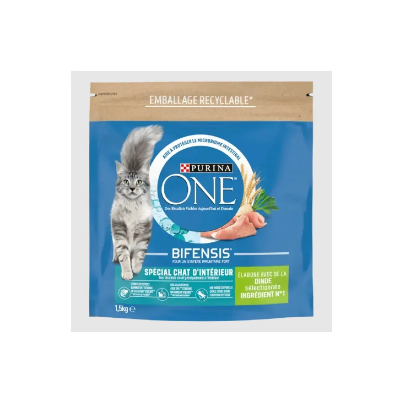 Purina ONE Croquettes pour Chat d'Intérieur à la Dinde et aux Céréales 1,5 kg^ Croquettes Pour Chat