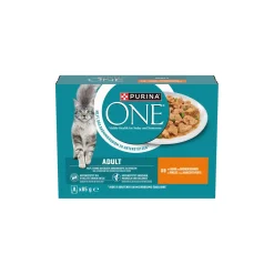 Purina ONE Nourriture humide chat Adult morceaux tendres en sauce 8 x 85 g^ Nourriture Humide