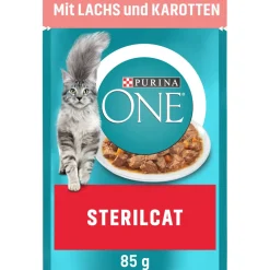 Purina ONE Spécial Chat Stérilisé 26 x 85 g au saumon et carottes^ Nourriture Humide