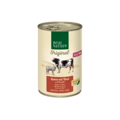 REAL NATURE Adult agneau au bœuf et à l’huile de chardon 6x400 g^ Nourriture Humide