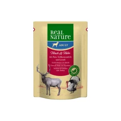 REAL NATURE Adult Sachets Cerf & poulet 6x300 g^ Nourriture Humide