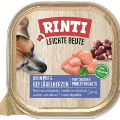 RINTI Proie légère 9 x 300 g Poulet pur et coeurs de volaille entiers^ Nourriture Humide