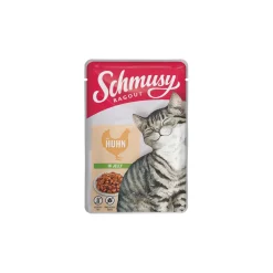Schmusy Ragout Nourriture humide chat adulte en gelée Poulet 22x100 g^ Nourriture Humide
