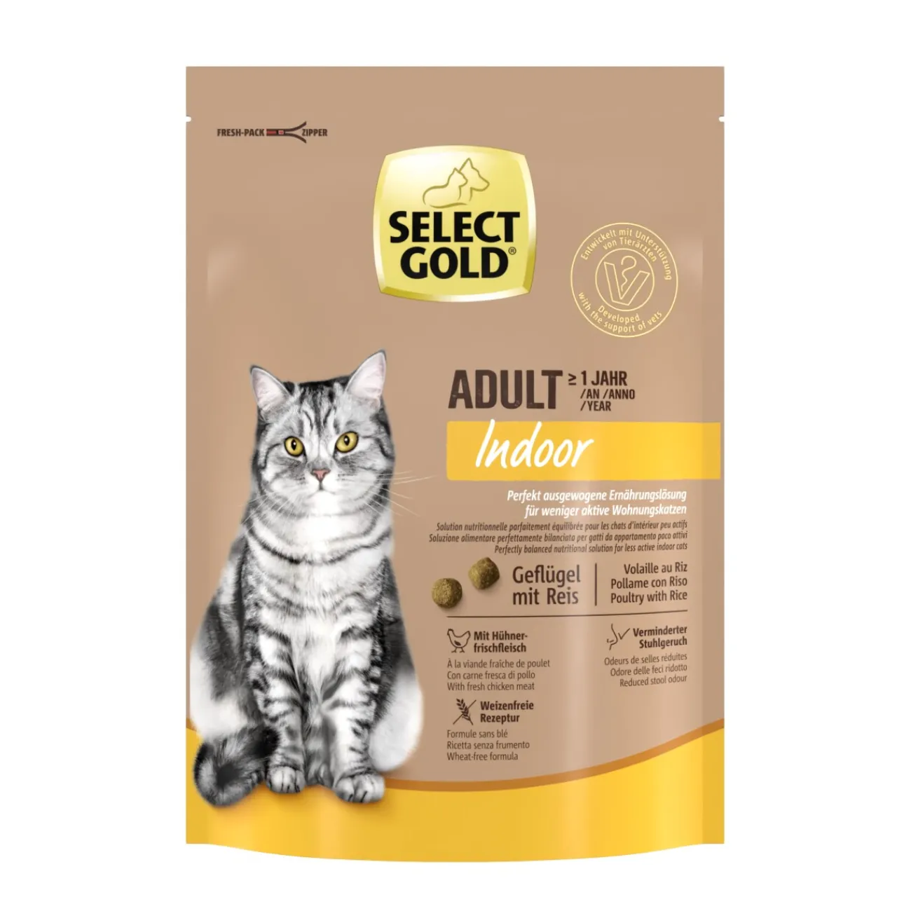 SELECT GOLD Indoor Adult Volaille & riz 300 g^ Croquettes Pour Chat