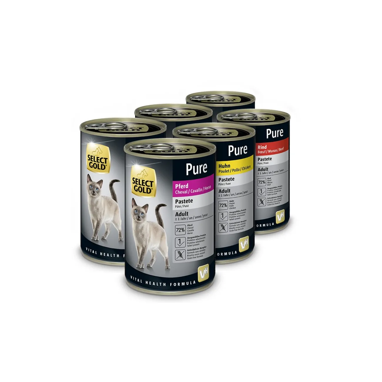 SELECT GOLD PURE nourriture humide pour chat, paquet mixte adulte 6x400g^ Nourriture Humide