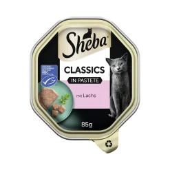 Sheba Classics Nourriture humide pour chat adulte, en pâté 22x85g Saumon^ Nourriture Humide